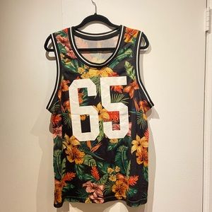 Floral Print Jersey Tank, L, NWOT